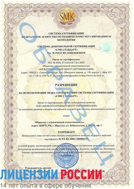 Образец разрешение Чайковский Сертификат ISO 50001